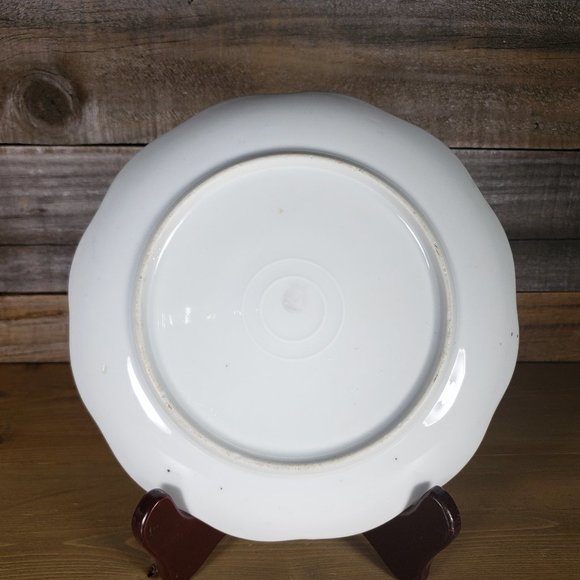 Vintage Wheelock China Plate Austria Decorative Roses Gold Trim Distressed - Picture 6 of 14